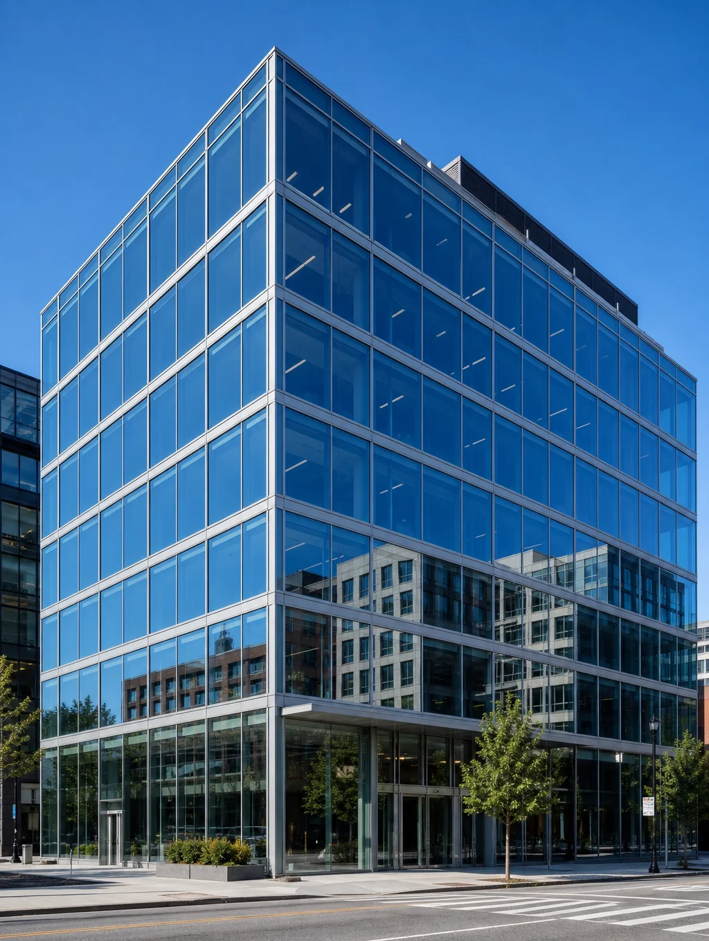 Modern corporate legal architecture in Metropolis